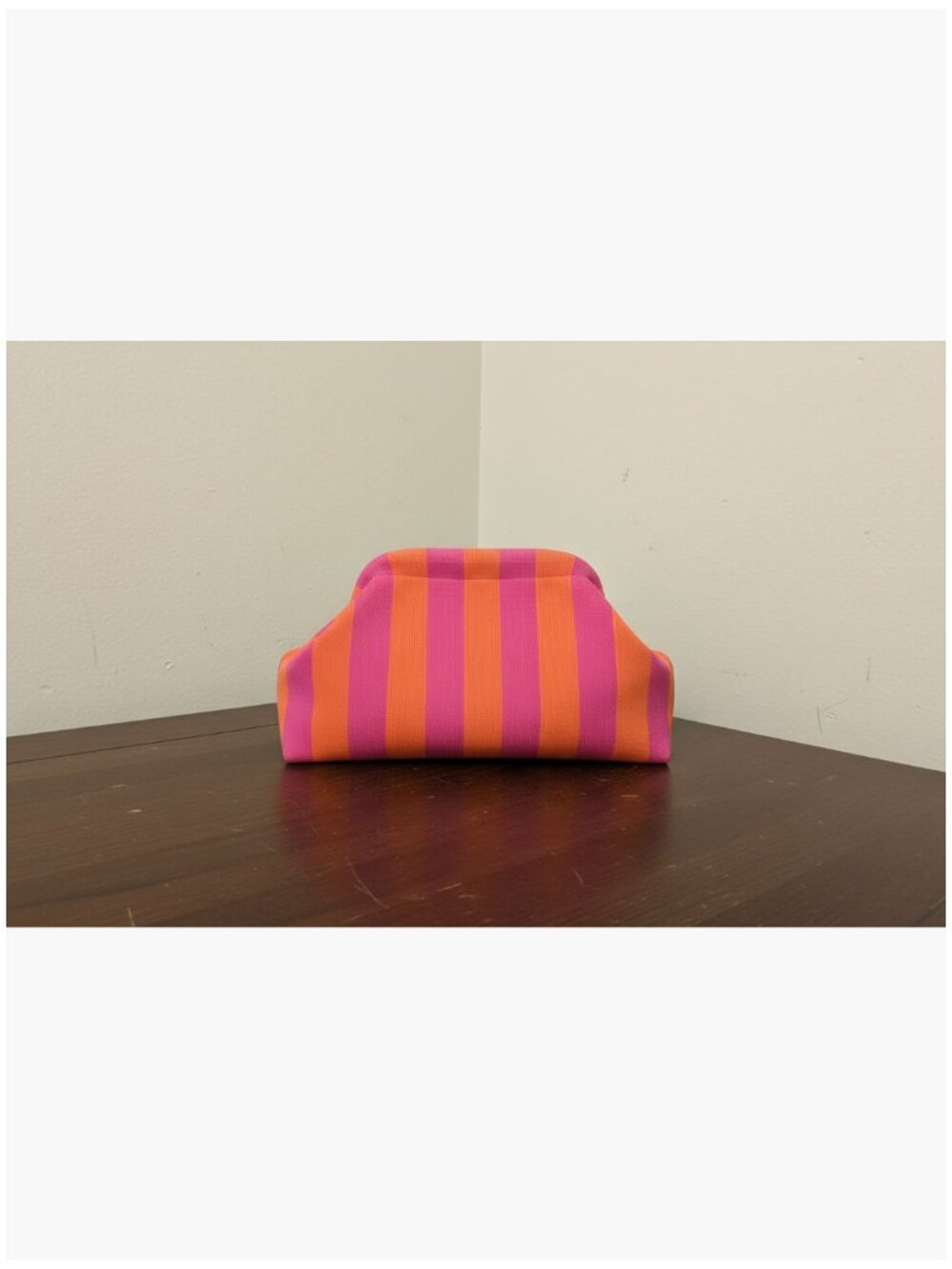 Woven Crochet Clutch Purse, Striped Dumpling Evening Handbag
